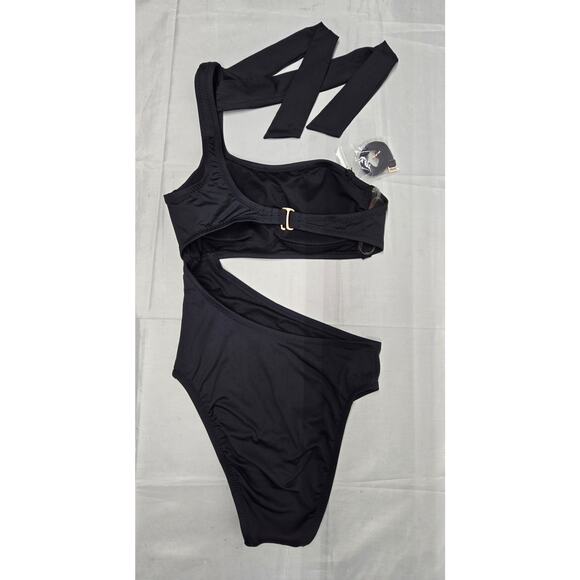 Shade & Shore Size: XS (0-2) Swimsuit 1-pc Black NWT plus mesh top cover - Picture 6 of 9